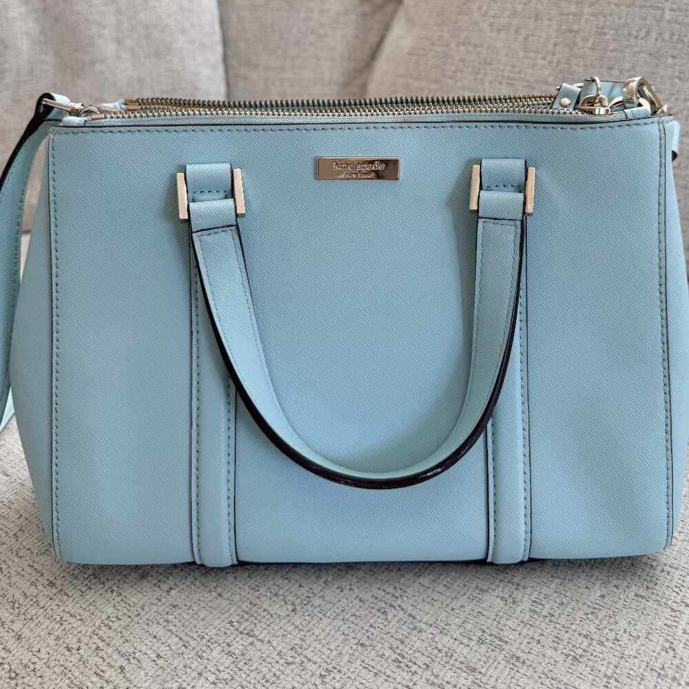 Kate Spade Light Blue Newbury Lane Small Loden Leather Bag